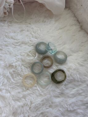 Sea foam Aesthetic Rings ocean coconut boho blue green teal vacation